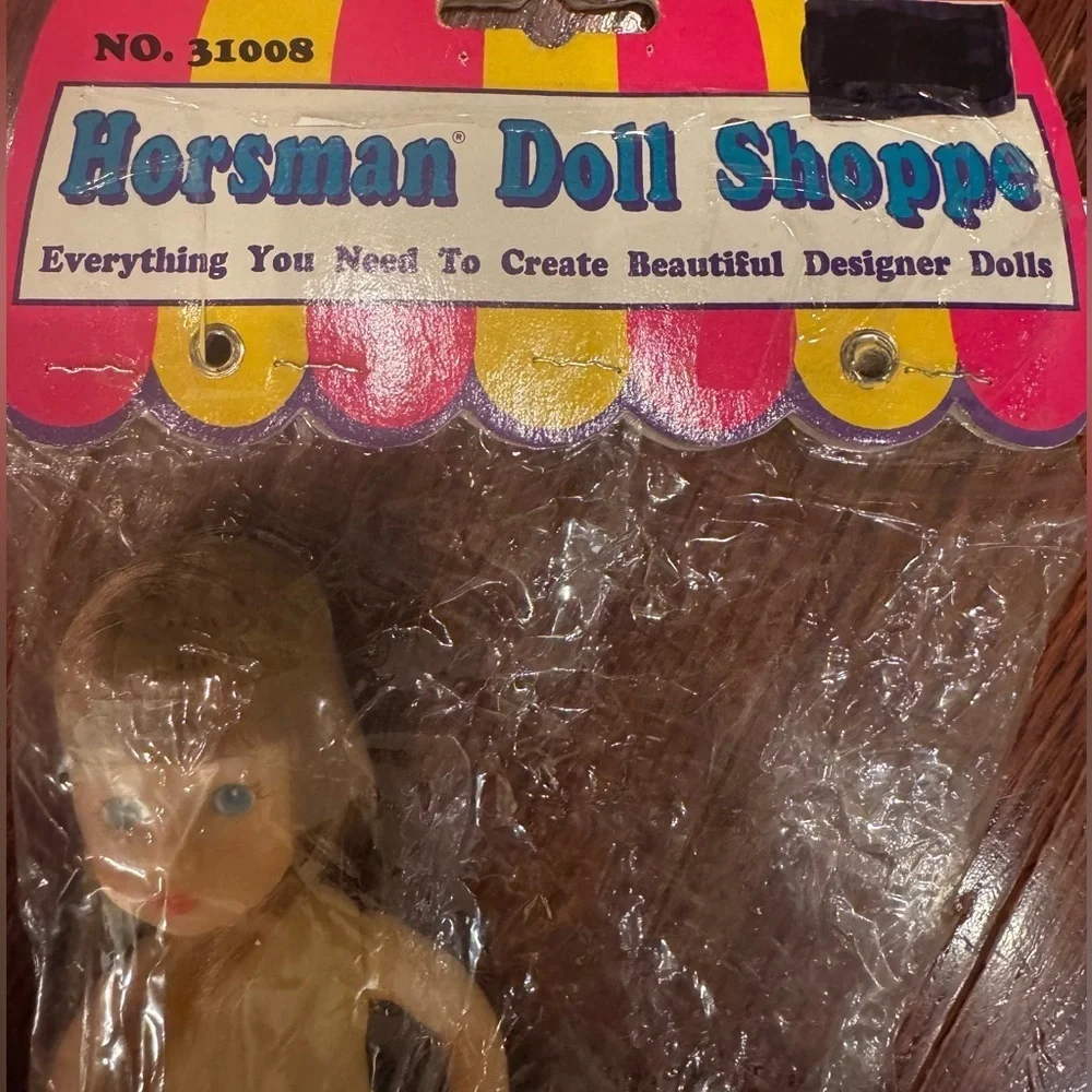 Horsman Doll Shoppe Vintage Doll Dress Create New Package Blonde Hair Blue Eyes
